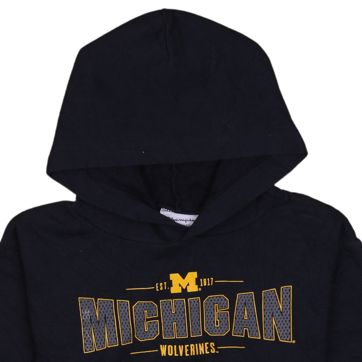 Champion Boys Black Michigan Wolverines Pullover Hoodie YL 10-12