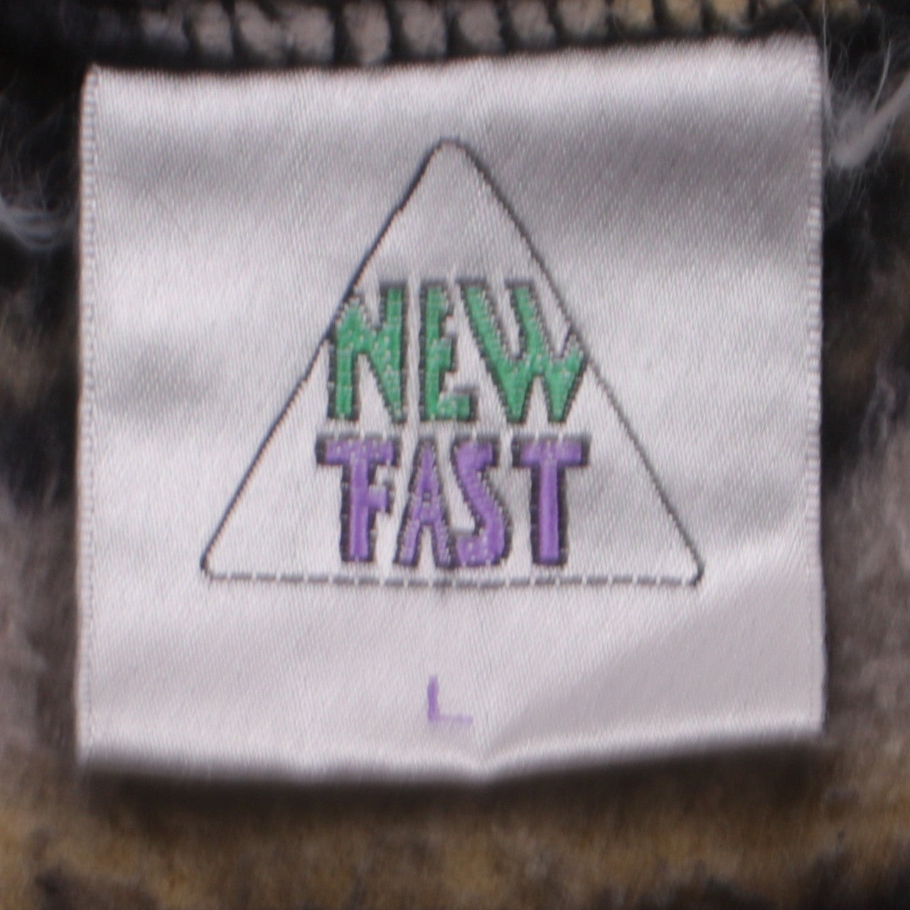 New Fast Womens Black Beige Fleece Jacket L Aztec Pattern Warm Zip Up