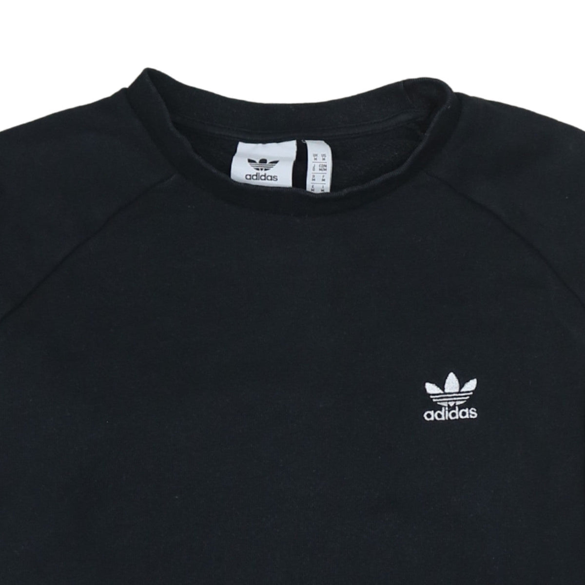 Adidas Men's Black Pullover Crew Neck Sweatshirt M Regular Fit
