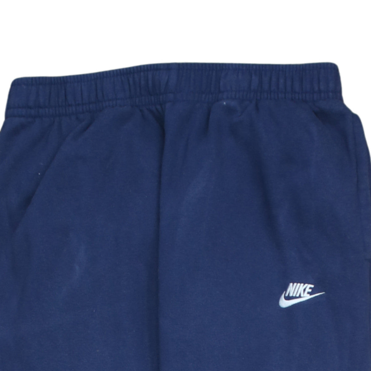 Nike Men Blue Fleece Sweatpants M Regular Fit Elastic Waist Logo Detail