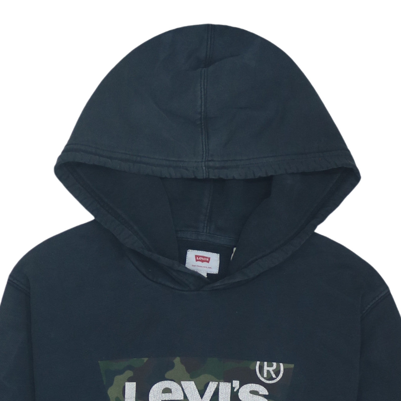 Levi's Mens Black Camouflage Logo Pullover Hoodie Size S