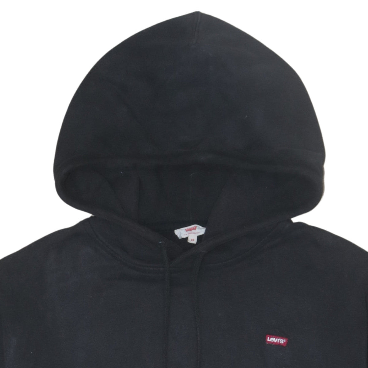 Levi's Men's Black XS Pullover Hoodie with Logo Tape Detail