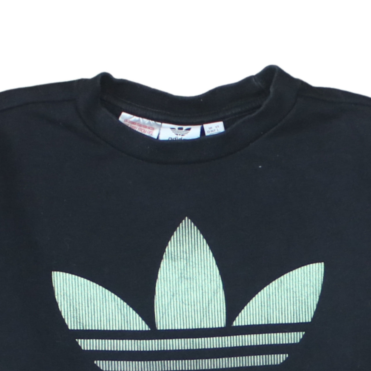 Adidas Boys Black Crew Neck Pullover Sweatshirt Size 13-14 Years