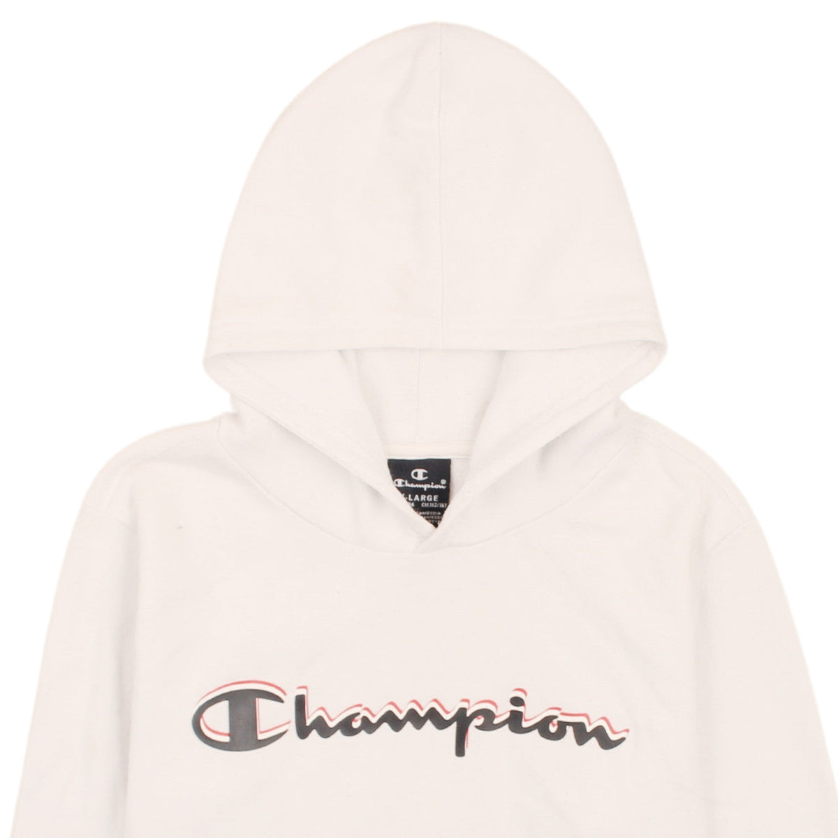 Champion Boys White Pullover Hoodie XL 13-14 Years Graphic Logo Fleece