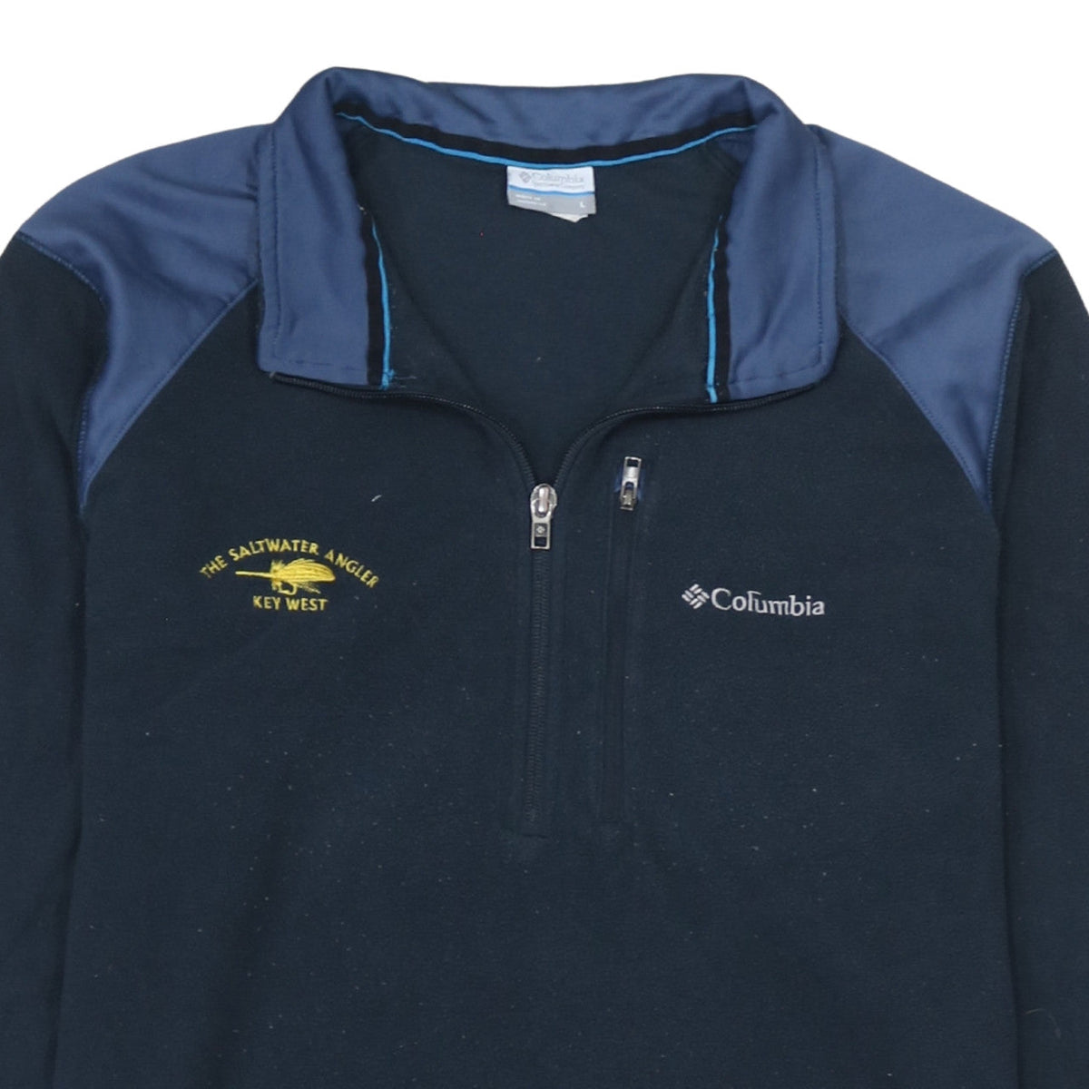 Columbia Mens Blue 1/2 Zip Fleece Sweatshirt L Outdoor Hiking