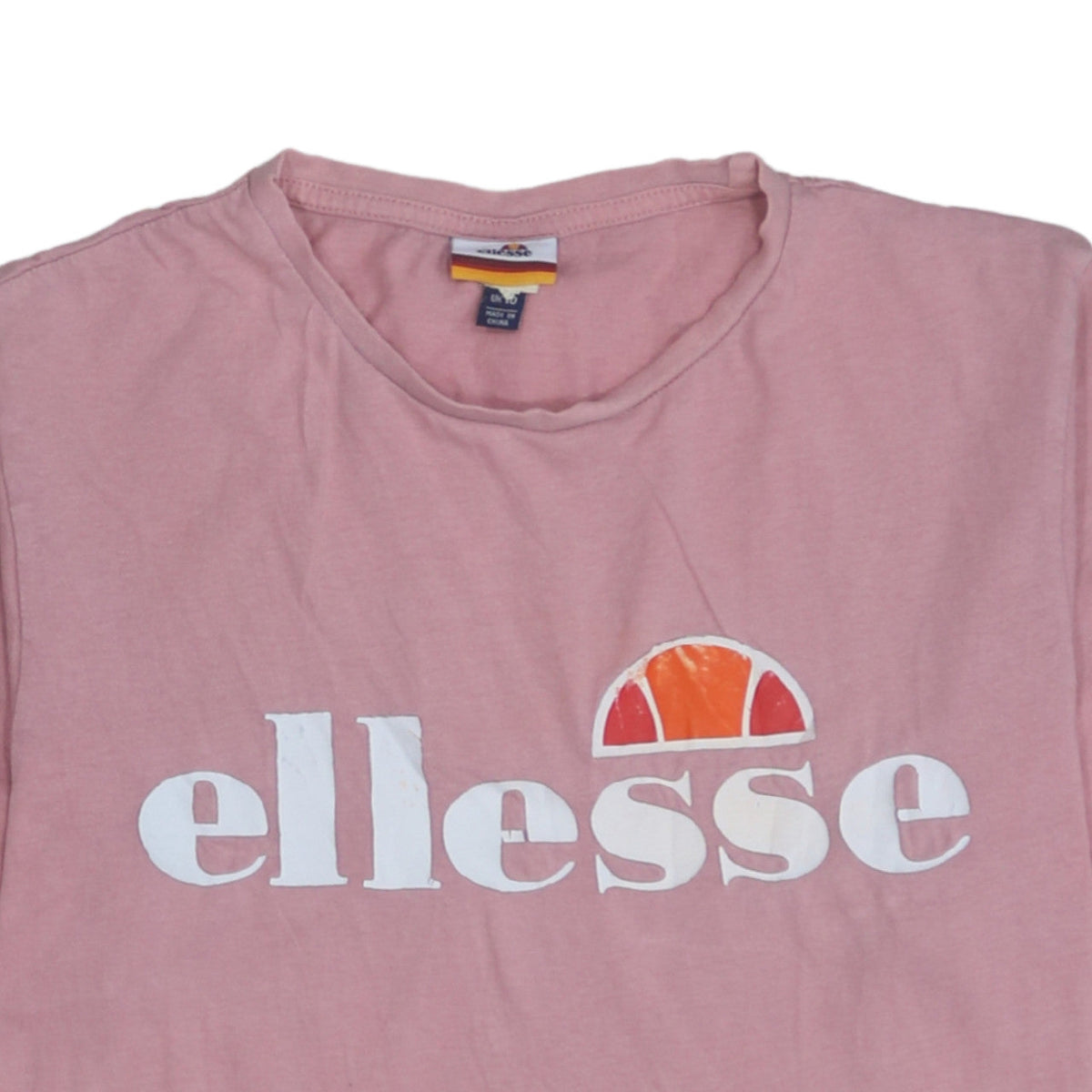 Ellesse Womens Pink Short Sleeve Cotton Logo T-Shirt Size 10