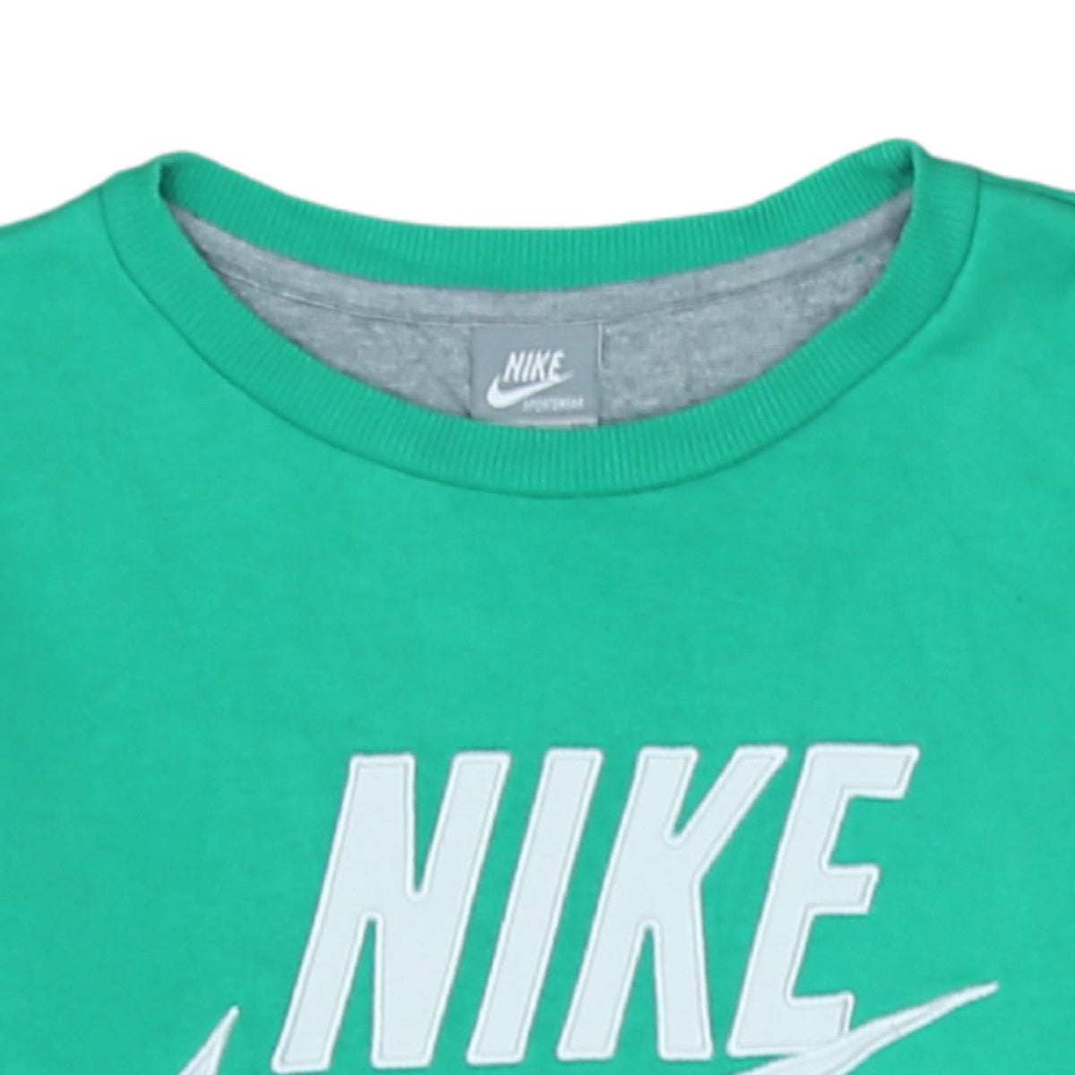 Nike Men's Green Crew Neck Logo Pullover Sweatshirt Size S