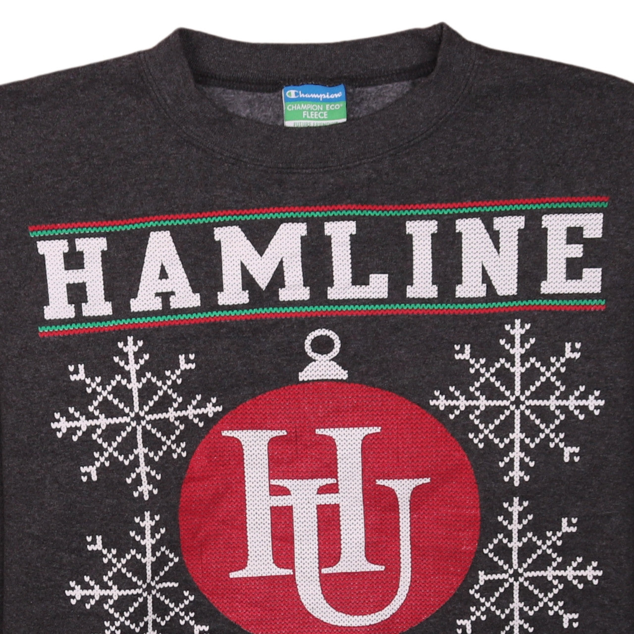 Champion Men's Grey Hamline Christmas Graphic Pullover Sweatshirt Size S
