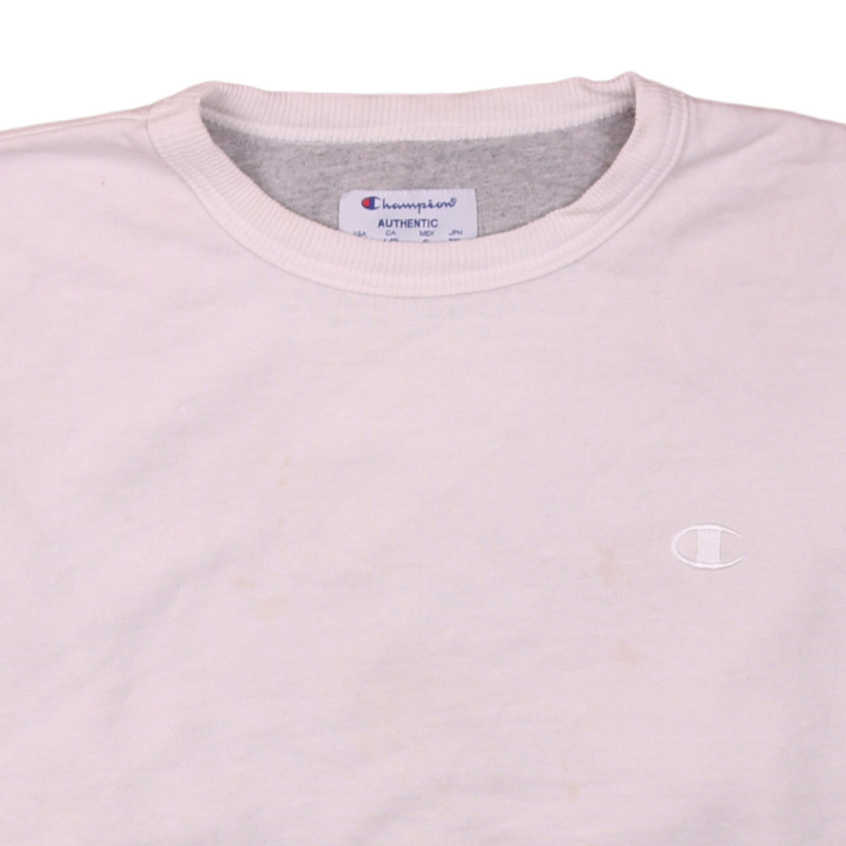Champion Men's Beige Crew Neck Pullover Sweatshirt L