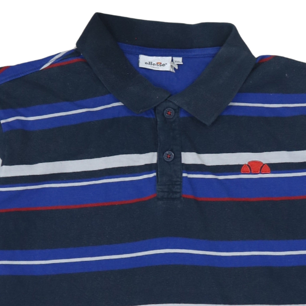 Ellesse Men's Blue Striped Cotton Polo Shirt Size M