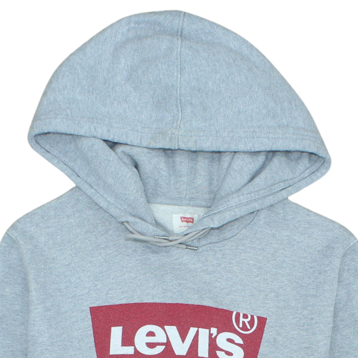 Levi's Mens Grey Logo Pullover Hoodie Size S Classic Fleece