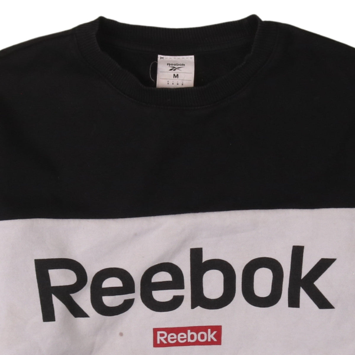 Reebok Men's Black & White Logo Sweatshirt M Regular Fit
