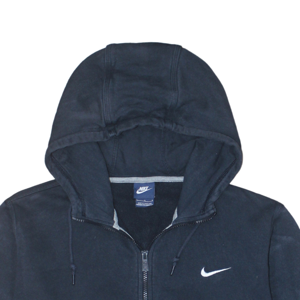 Nike Mens Black Full Zip Hoodie L Fleece Sports Sweatshirt