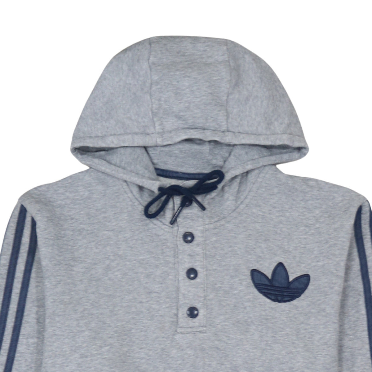 Adidas Men's Grey Henley Hoodie Sweatshirt M Regular Fit