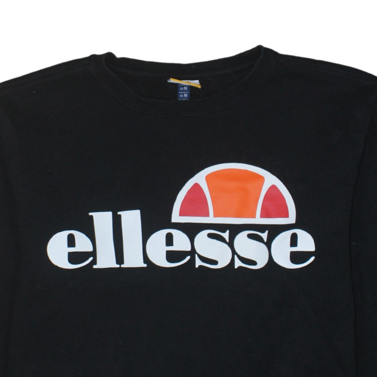 Ellesse Mens Black Pullover Sweatshirt M Regular Fit Logo Jumper