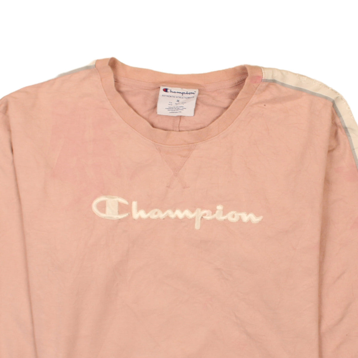 Champion Women Pink Crew Neck Pullover Sweatshirt M Logo Casual