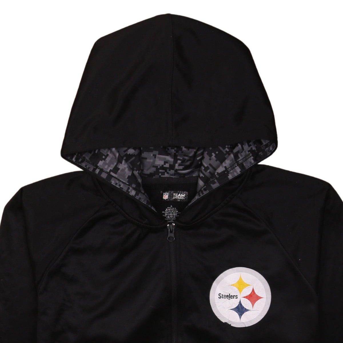 NFL Team Apparel Men’s Black Full Zip Hoodie XL Steelers Sportswear