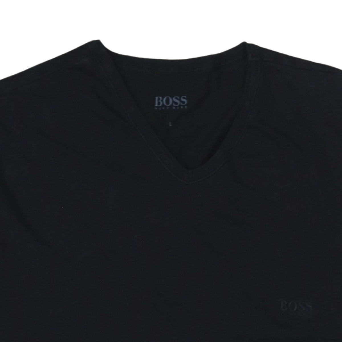 Hugo Boss Men's Black V-Neck Cotton Short Sleeve T-Shirt Size L