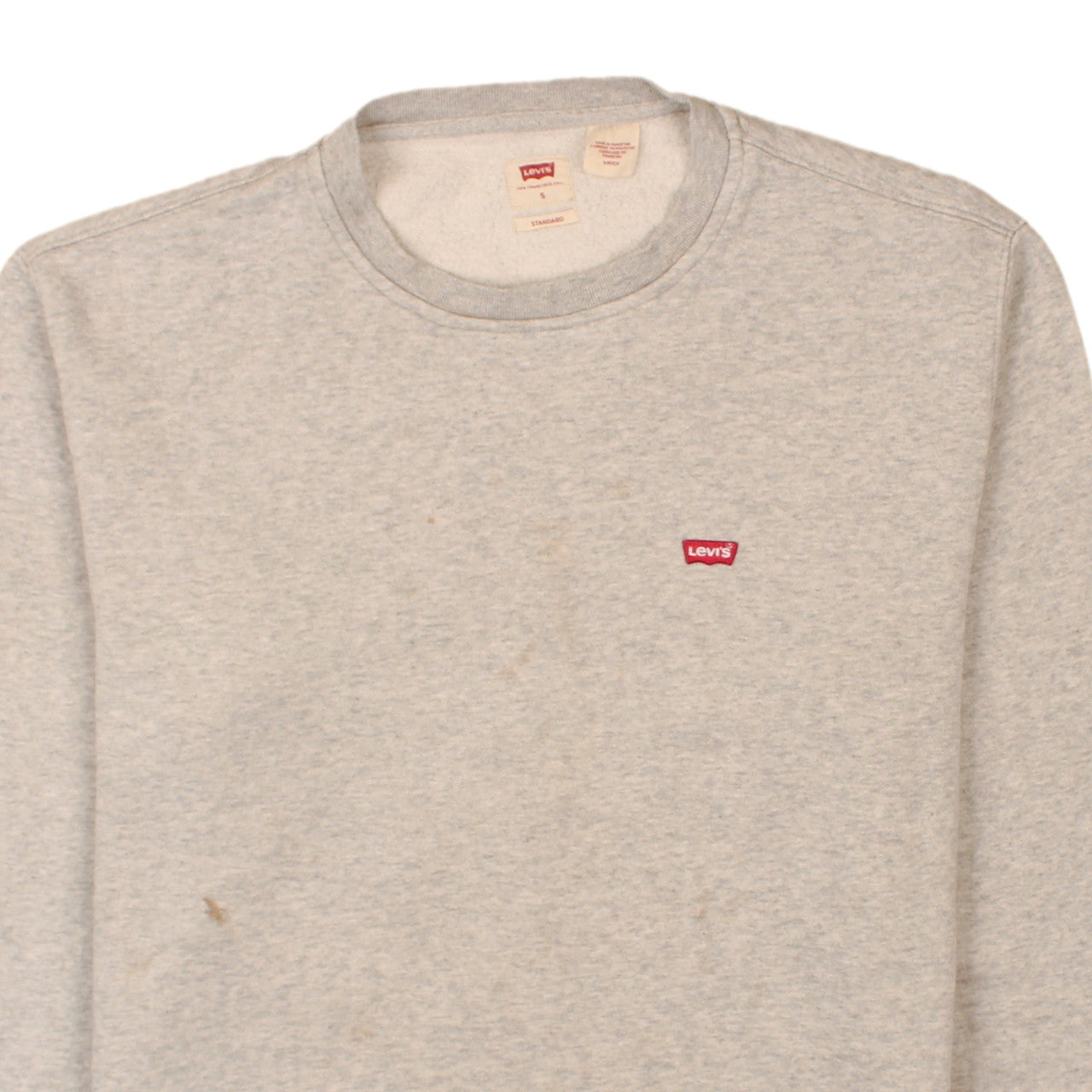 Levi's Men's Grey Small Crew Neck Pullover Sweatshirt