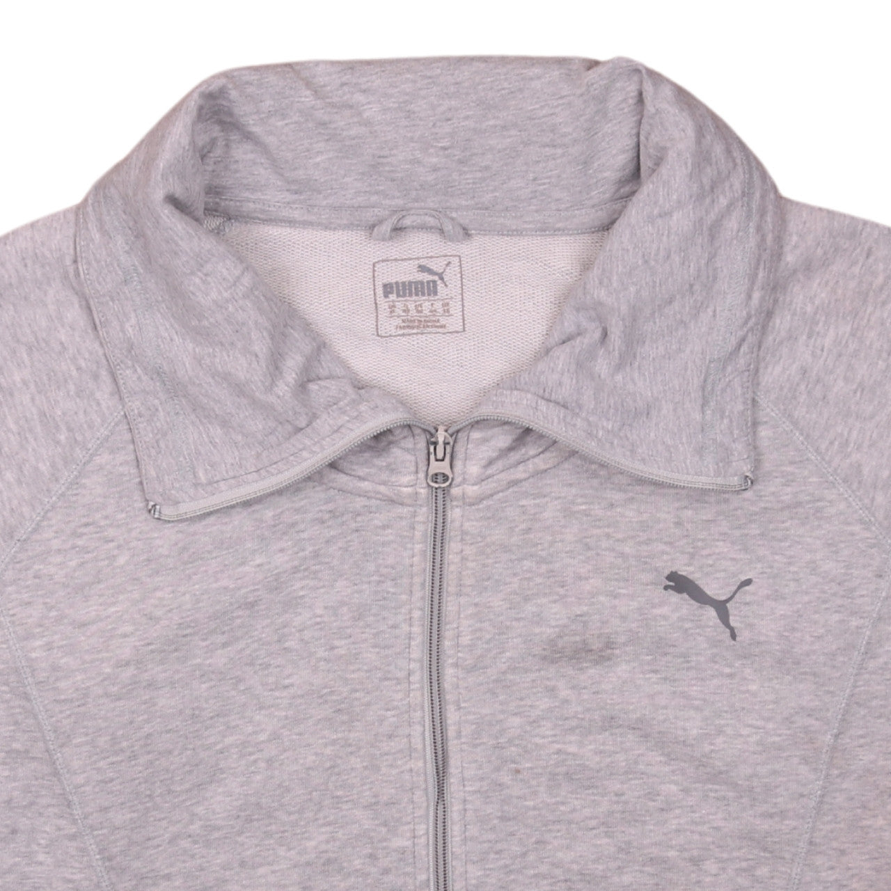Puma Womens Grey Full Zip Sweatshirt Size XL Classic Fit Logo Print
