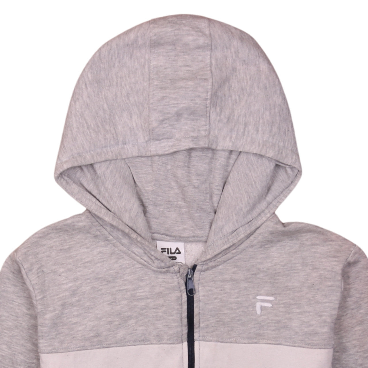 Fila Teens Grey Blue Colourblock Full Zip Hoodie L (14/16)