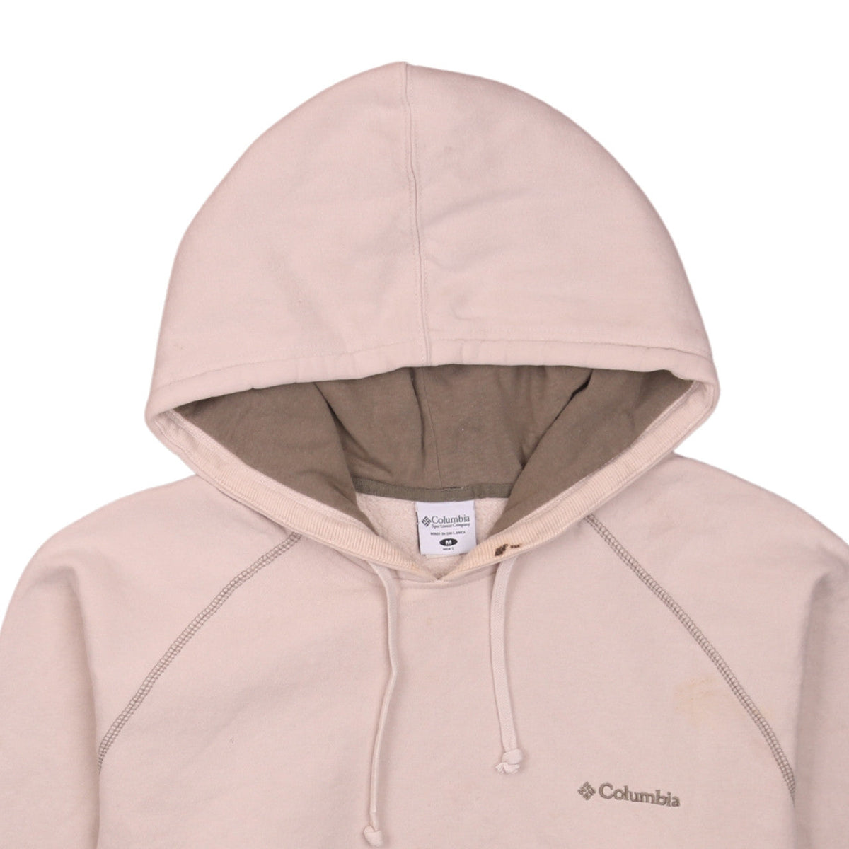 Columbia Men's Beige Pullover Hoodie M Fleece Outdoor Sweatshirt