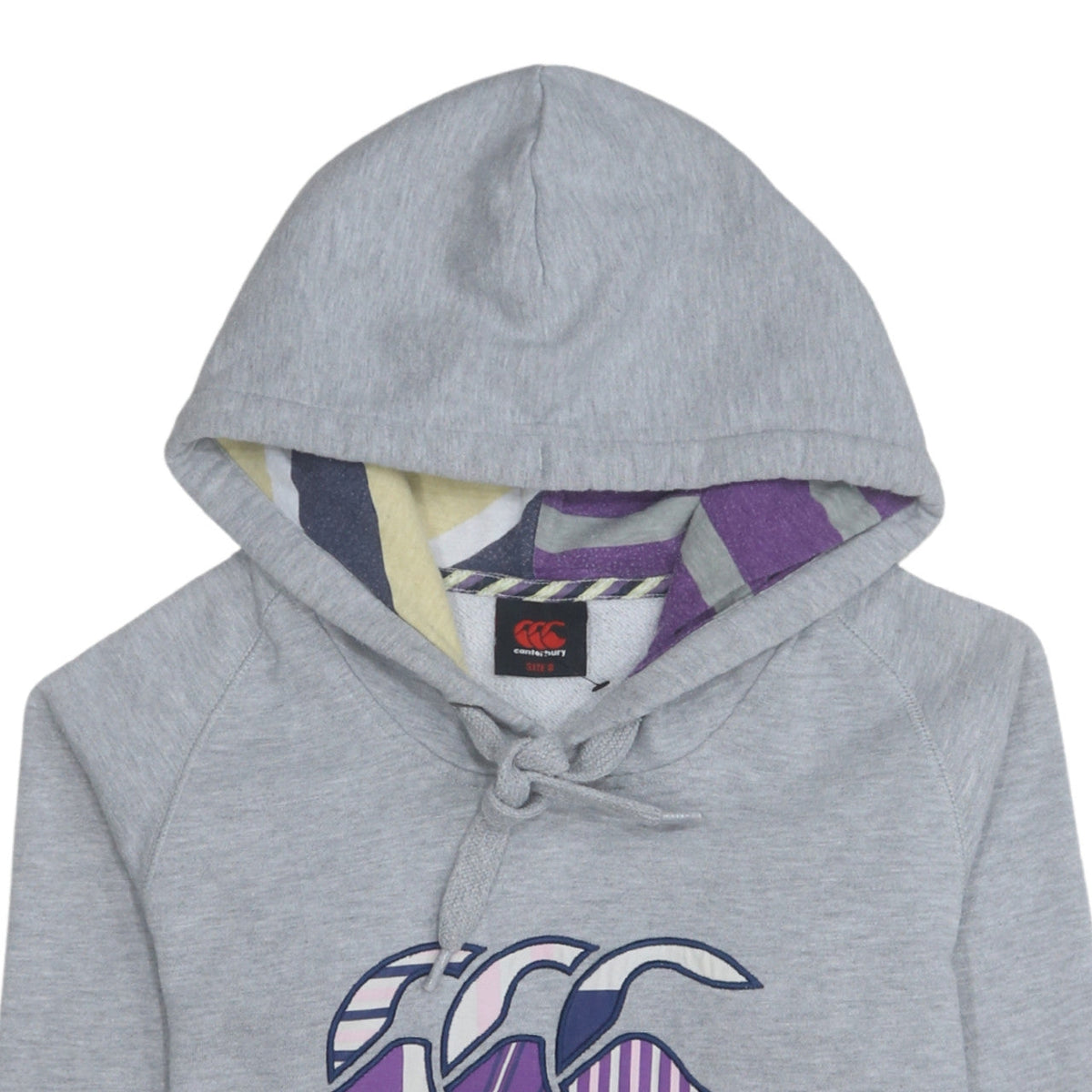 Canterbury Womens Grey Size 8 Pullover Hoodie with Logo Print
