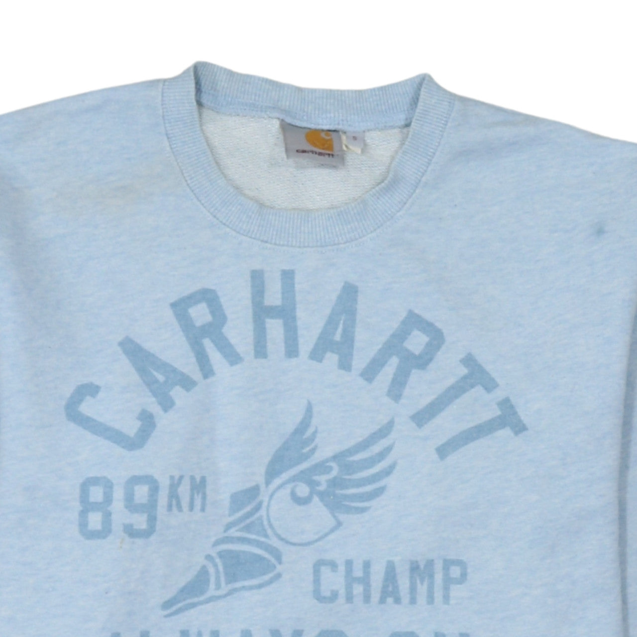Carhartt Men's Blue Graphic Crew Neck Sweatshirt Size S