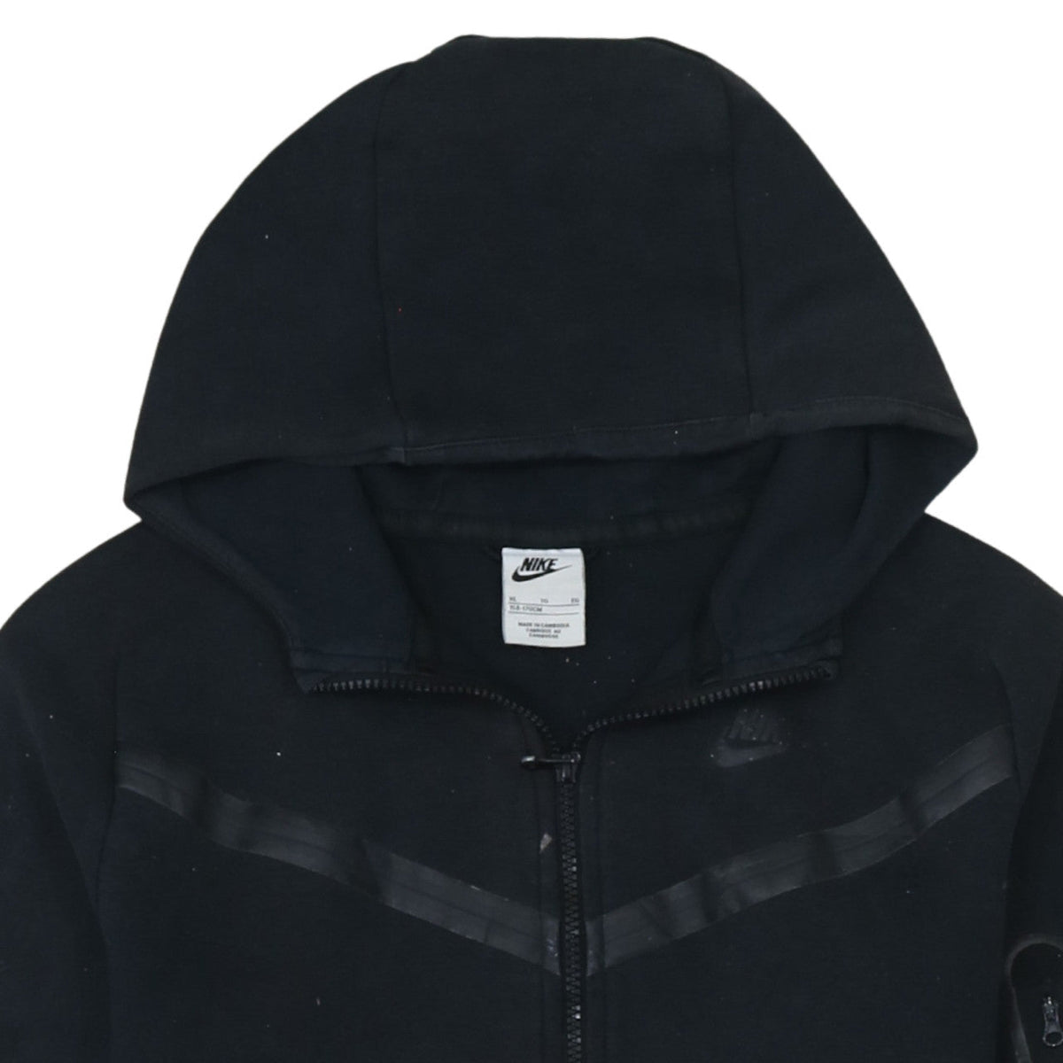 Nike Boys Black Full Zip Hoodie XL 158-170cm Hooded Sweatshirt