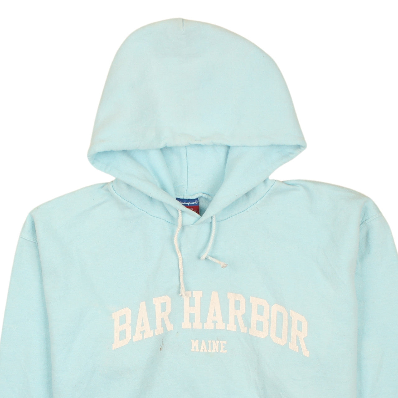 Champion Men's Blue Pullover Hoodie L Bar Harbor Maine Graphic