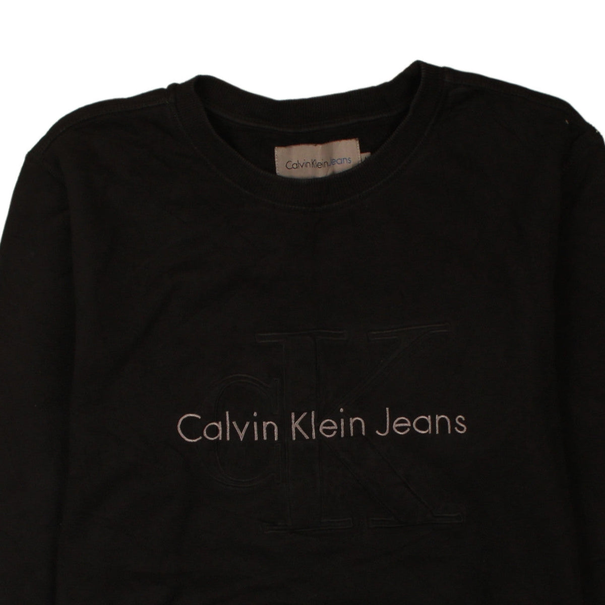 Calvin Klein Jeans Men's Black Logo Crew Neck Sweatshirt M