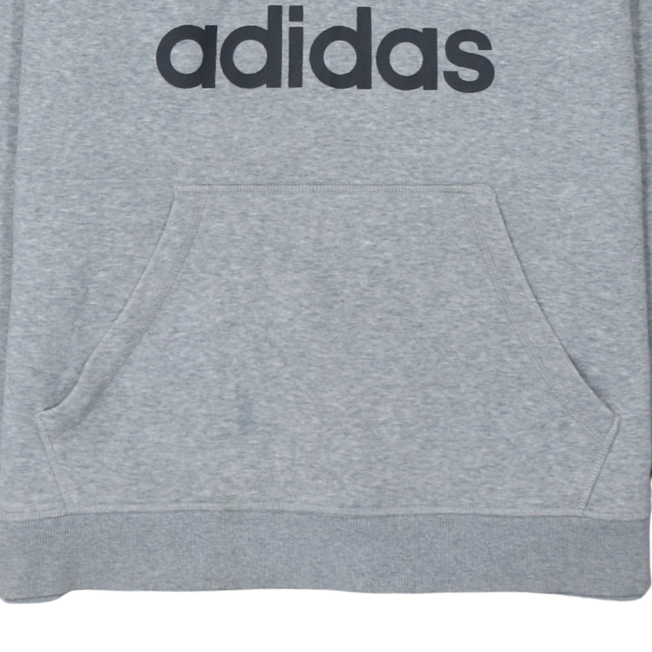 Adidas Men's Grey Pullover Hoodie L Sports Logo Fleece