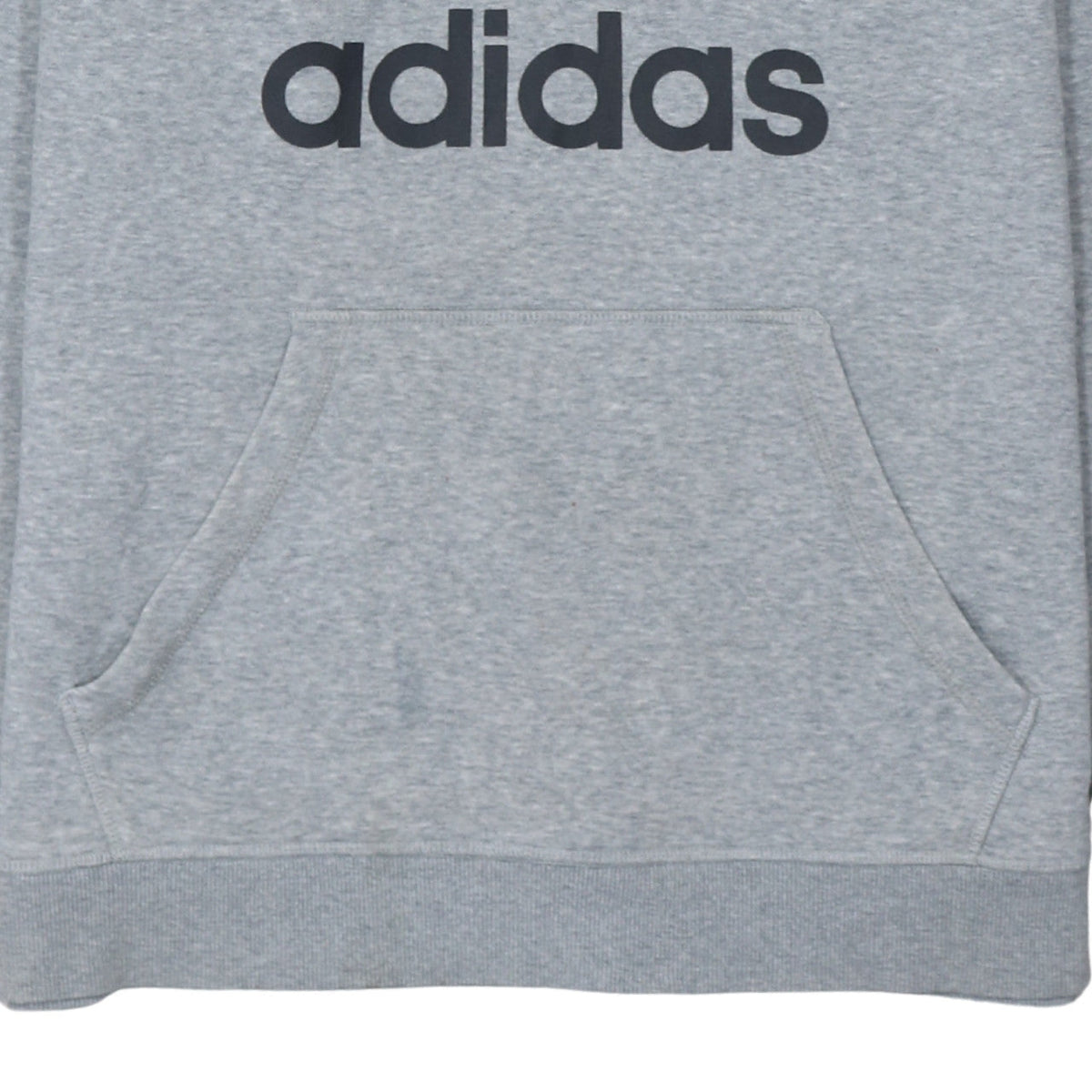 Adidas Men's Grey Pullover Hoodie L Sports Logo Fleece