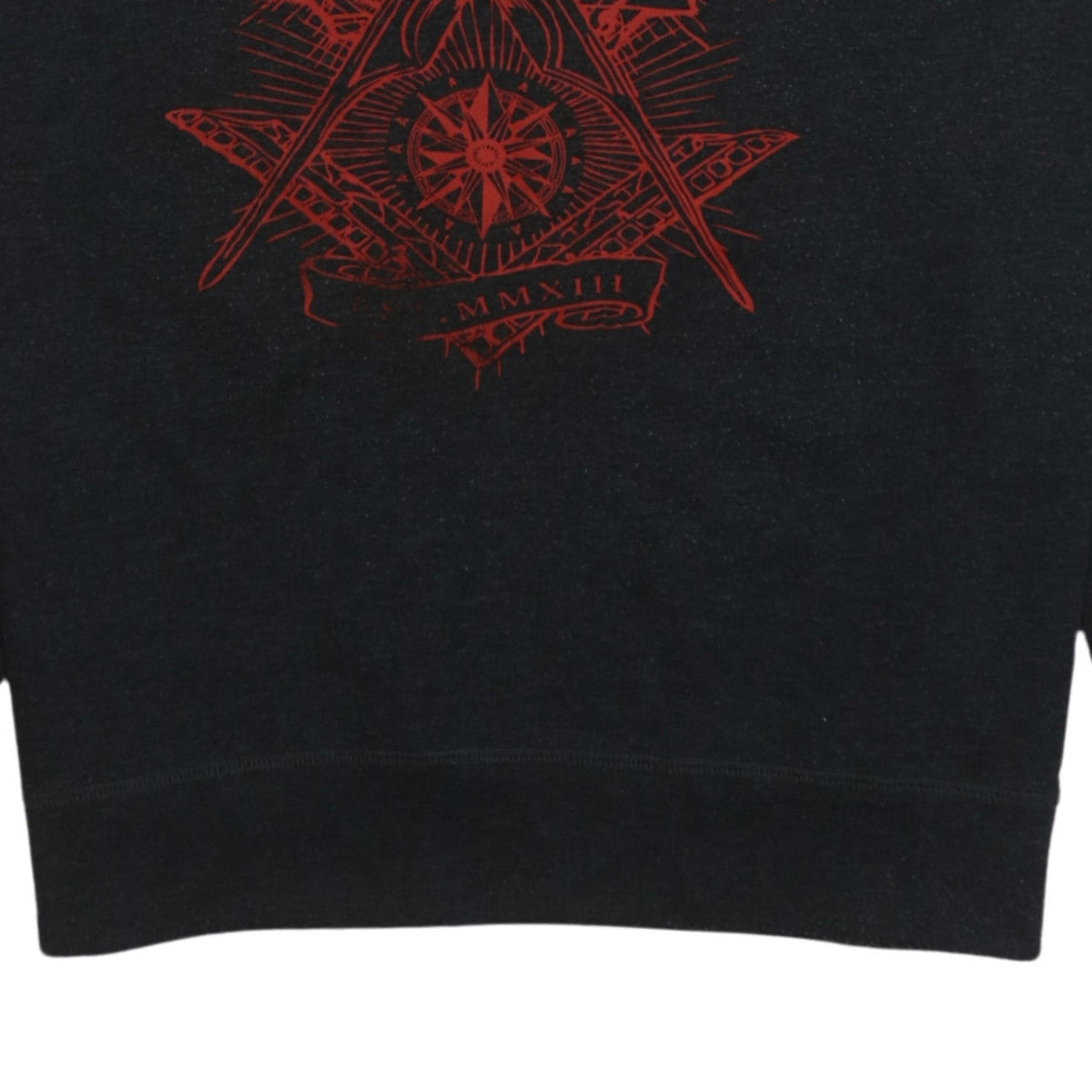 Never Be Famous Men's Black Graphic Pullover Sweatshirt M