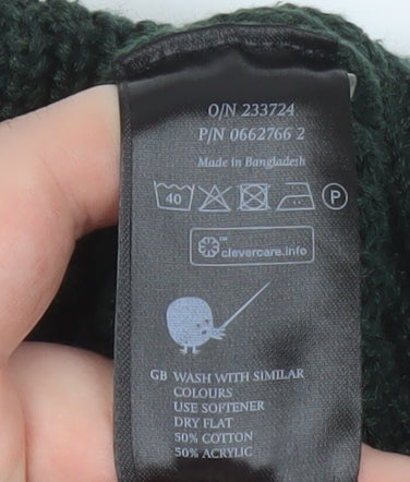 Monki Women’s Green Roll Neck Chunky Knit Relaxed Fit Jumper Size 12