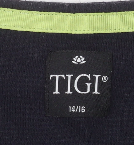 TIGI Women’s Multicoloured Striped 3/4 Sleeve T-Shirt Size 14