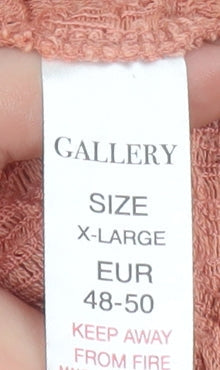Gallery Women Coral Textured Pullover Sweatshirt XL Relaxed Fit