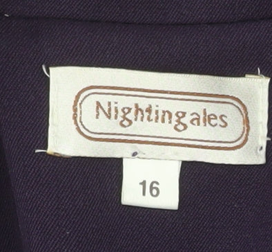 Nightingales Women's Purple Single-Breasted Blazer Size 16