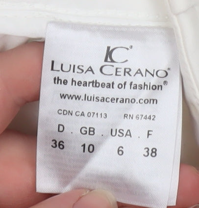 Luisa Cerano Women's White Cropped Stretch Cotton Trousers Size 10
