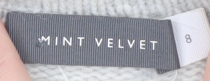 Mint Velvet Women’s Grey Wool Jumper Dress Size 8 with Zip Detail