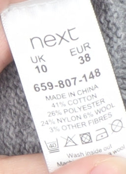 Next Womens Grey Christmas Fair Isle Jumper Size 10