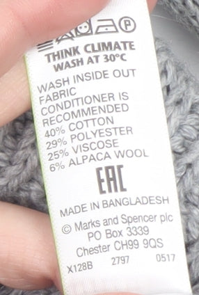Marks & Spencer Women’s Grey Cable-Knit Pullover Jumper Size 12