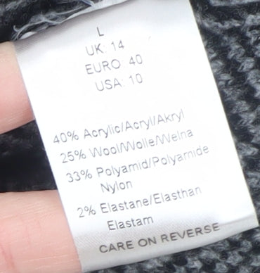 Cocogio Women’s Grey Wool Blend Blazer Jacket Size 14 Lined Button Up