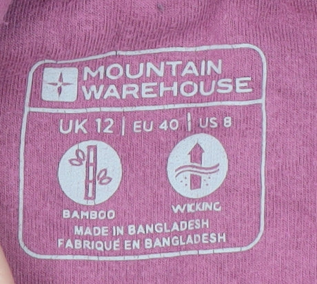 Mountain Warehouse Womens Purple 1/2 Zip Hoodie UK 12 Bamboo Blend
