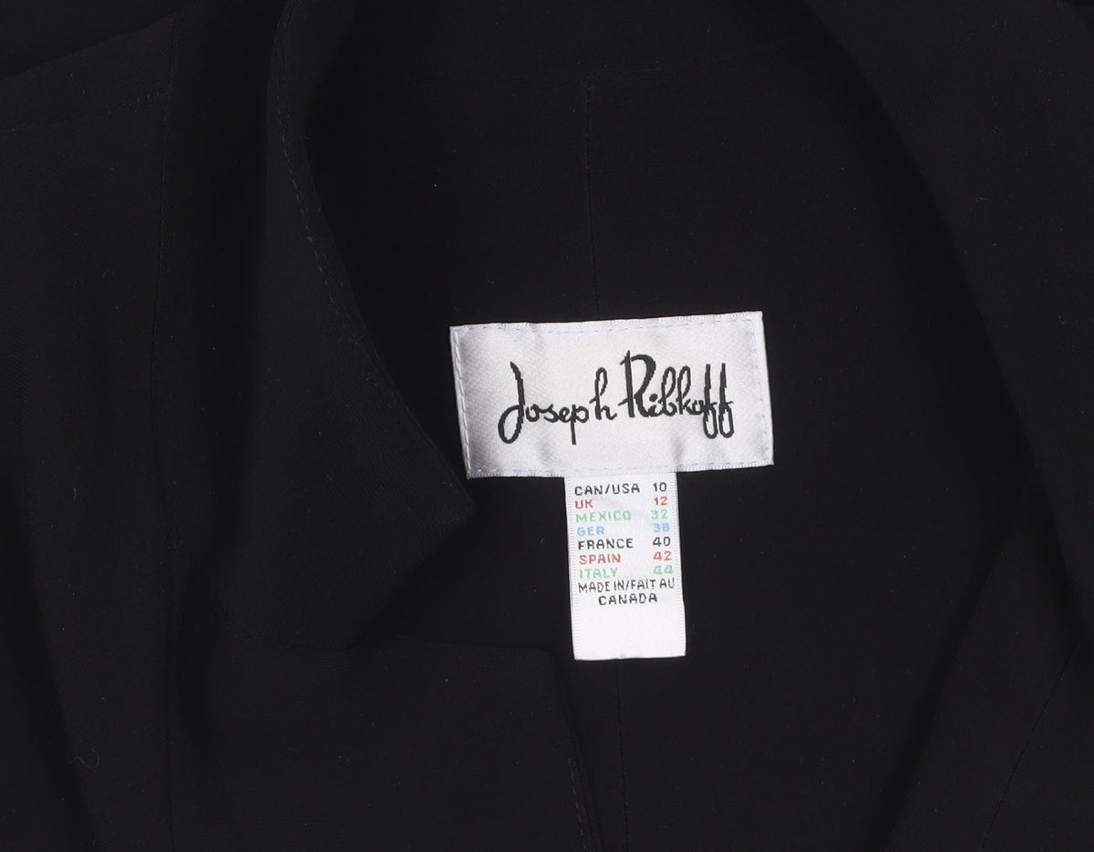 Joseph Ribkoff Women Black Blazer UK 12 Single-Breasted Classic Jacket