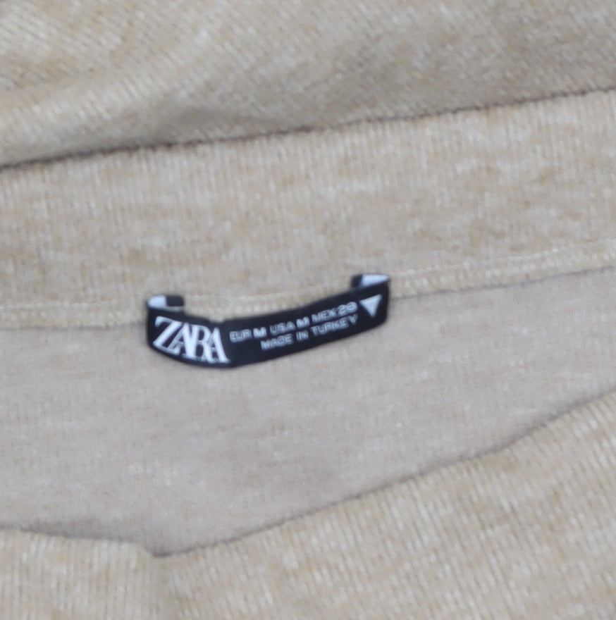 Zara Women Beige Midi Pencil Knit Skirt Size 12