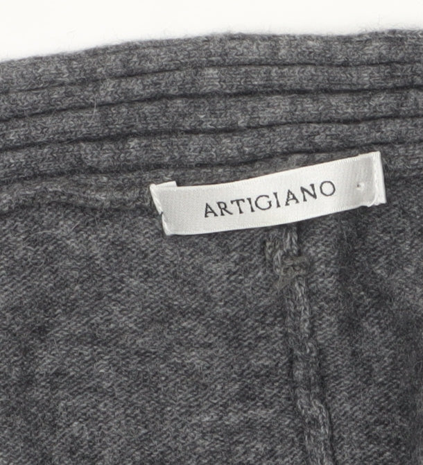 Artigiano Womens Grey Lambswool Blend Cardigan Size 20 V-Neck Knit Jumper