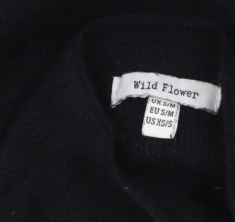 Wild Flower Women's Black High Neck Knit Jumper S