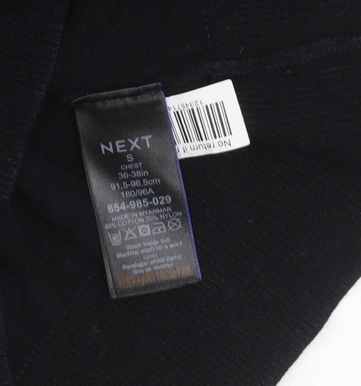 Next Mens Black Roll Neck Cotton Jumper Size S