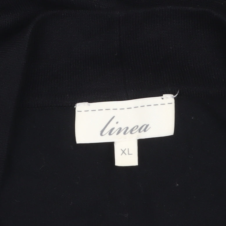 Linea Women Black XL Knit Open Front Cardigan Jumper